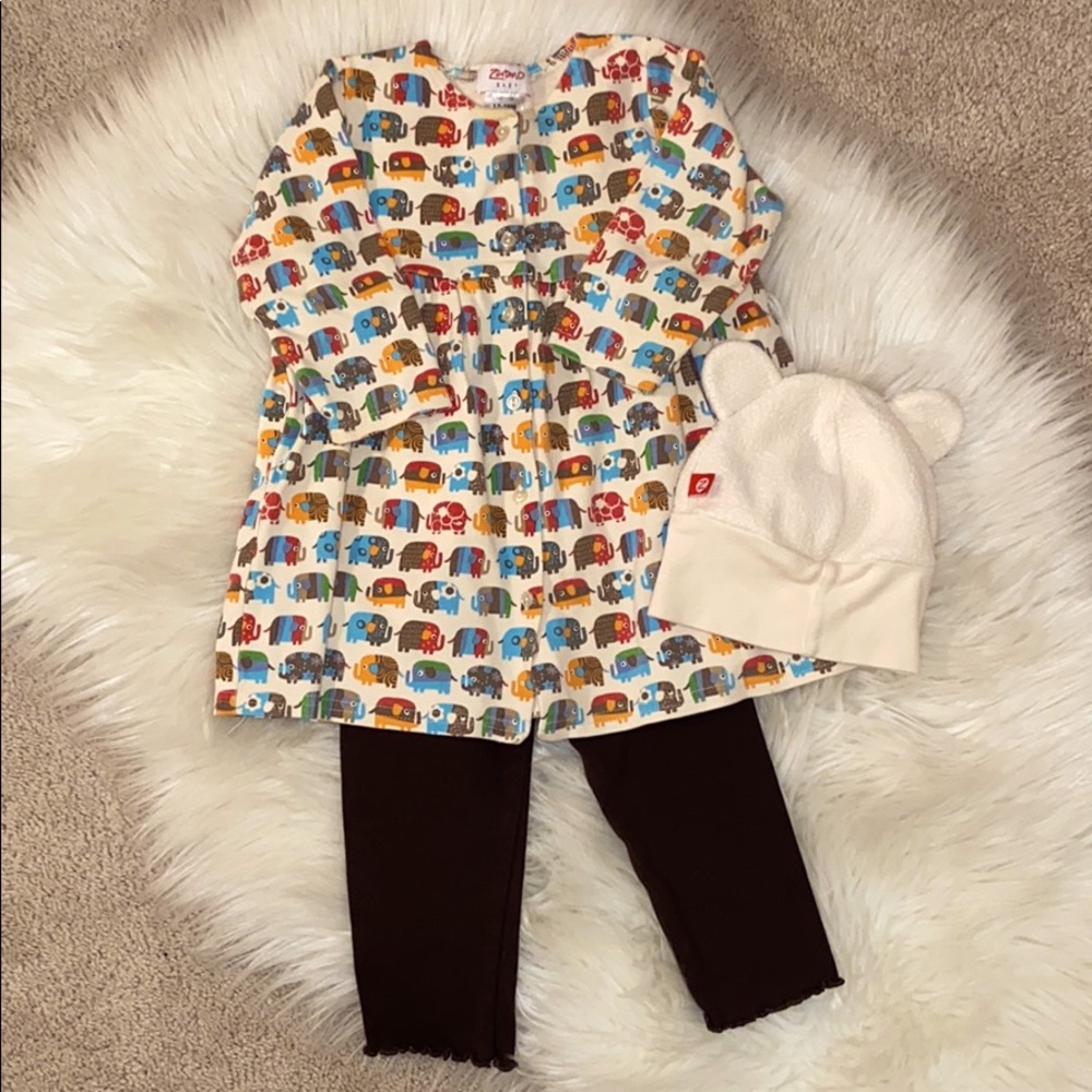 Zutano Baby Elephant Print Outfit